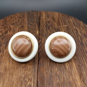 Mocha coffee wooden 1970 earrings E213